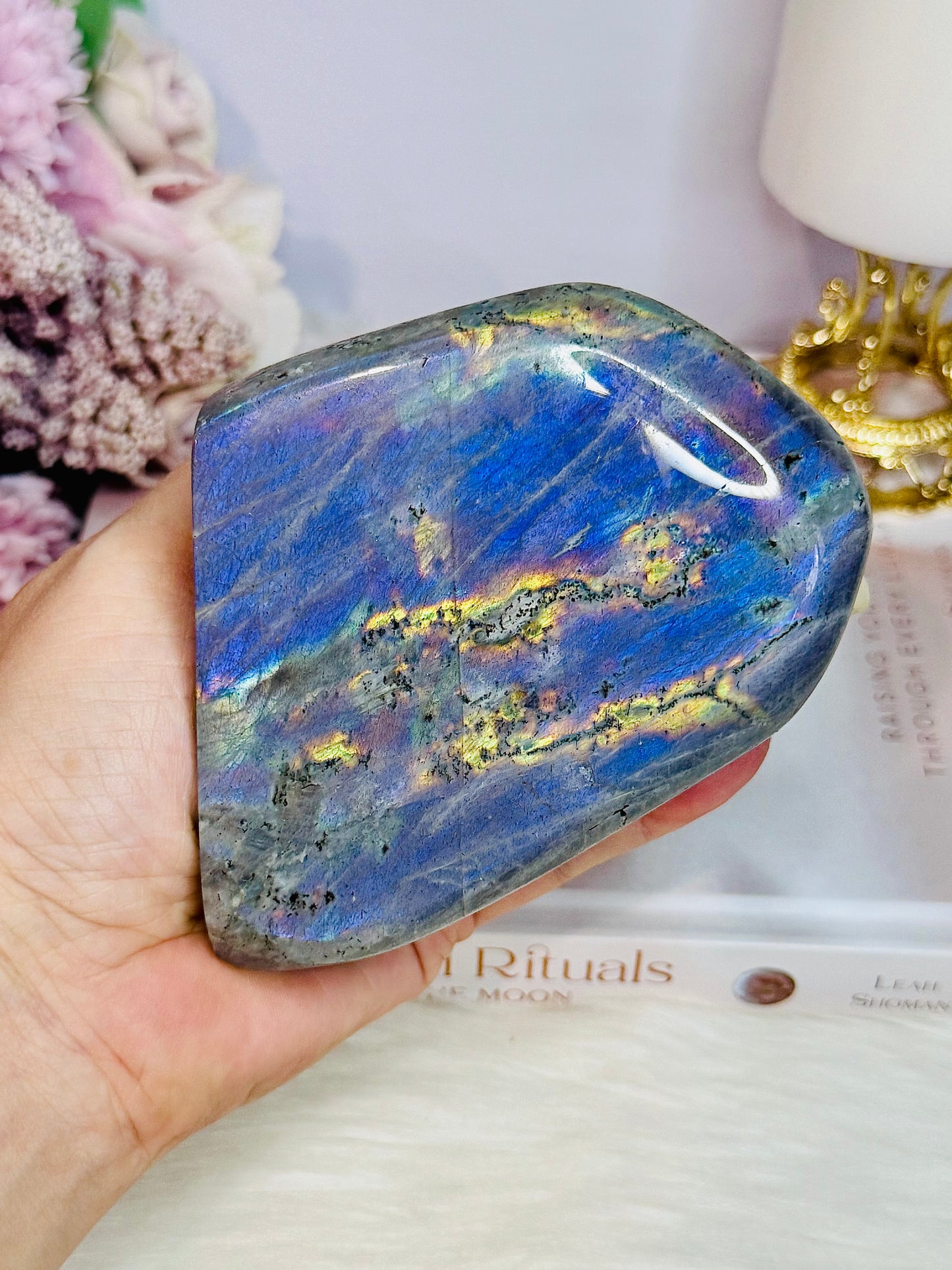 Incredibly Gorgeous Large Polished Labradorite Freeform with Amazing Flash 624grams