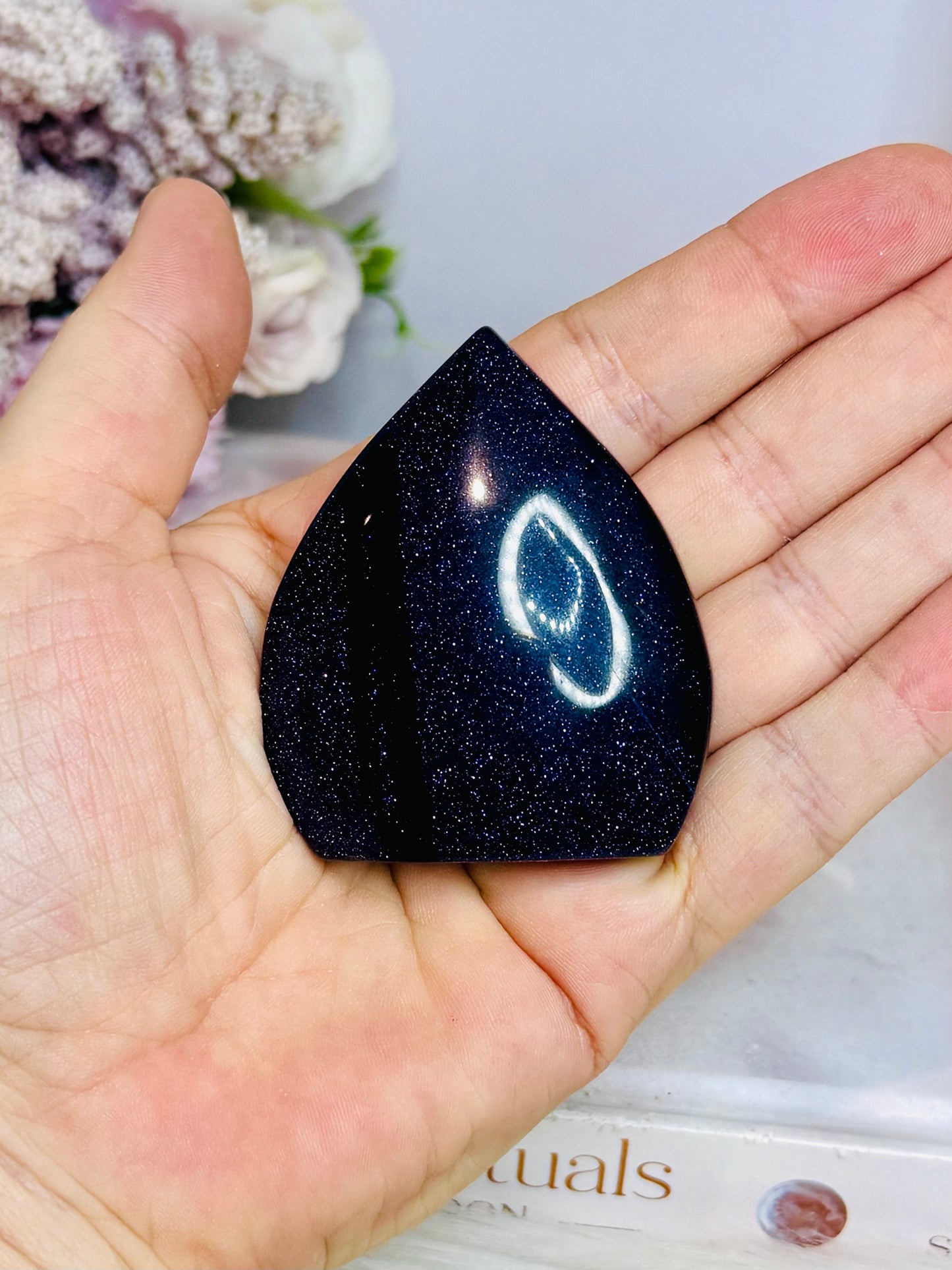 Blue Goldstone flame 6.5cm