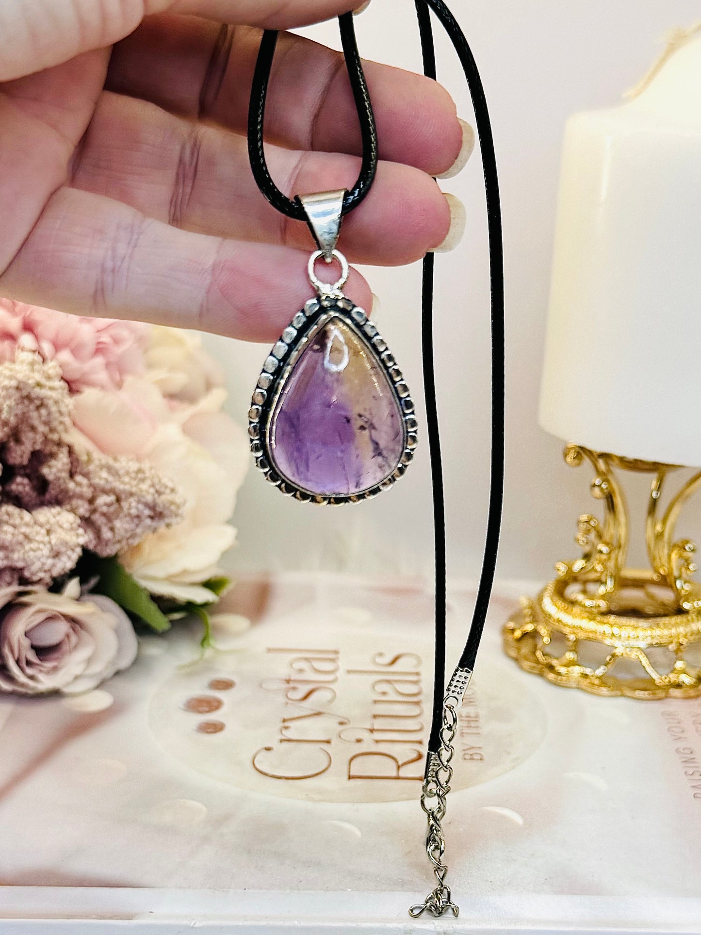 Stunning Ametrine Necklace with Large Silver Pendant In Gift Bag