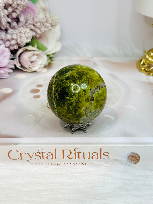 Green Opal Sphere on Stand 122g