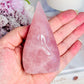 Absolutely Divine 9cm High Grade Rose Quartz Evil Eye Carved Flame