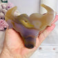 Druzy Agate Carved Bull Head On Stand 13.5cm