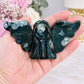 Moss Agate Druzy Carved Angel 12cm