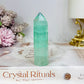High Grade Green Watermelon Fluorite Tower 8cm