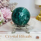 Natural Emerald with Pyrite Sphere on Stand 253g