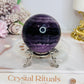 High Grade Purple Fluorite Sphere On Stand 340g
