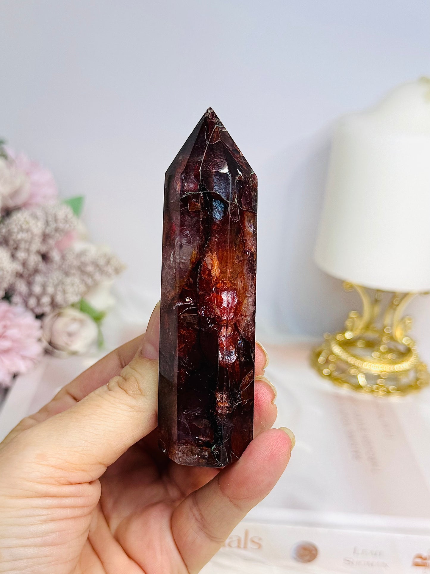 High Grade Fire Quartz Tower 9.5cm