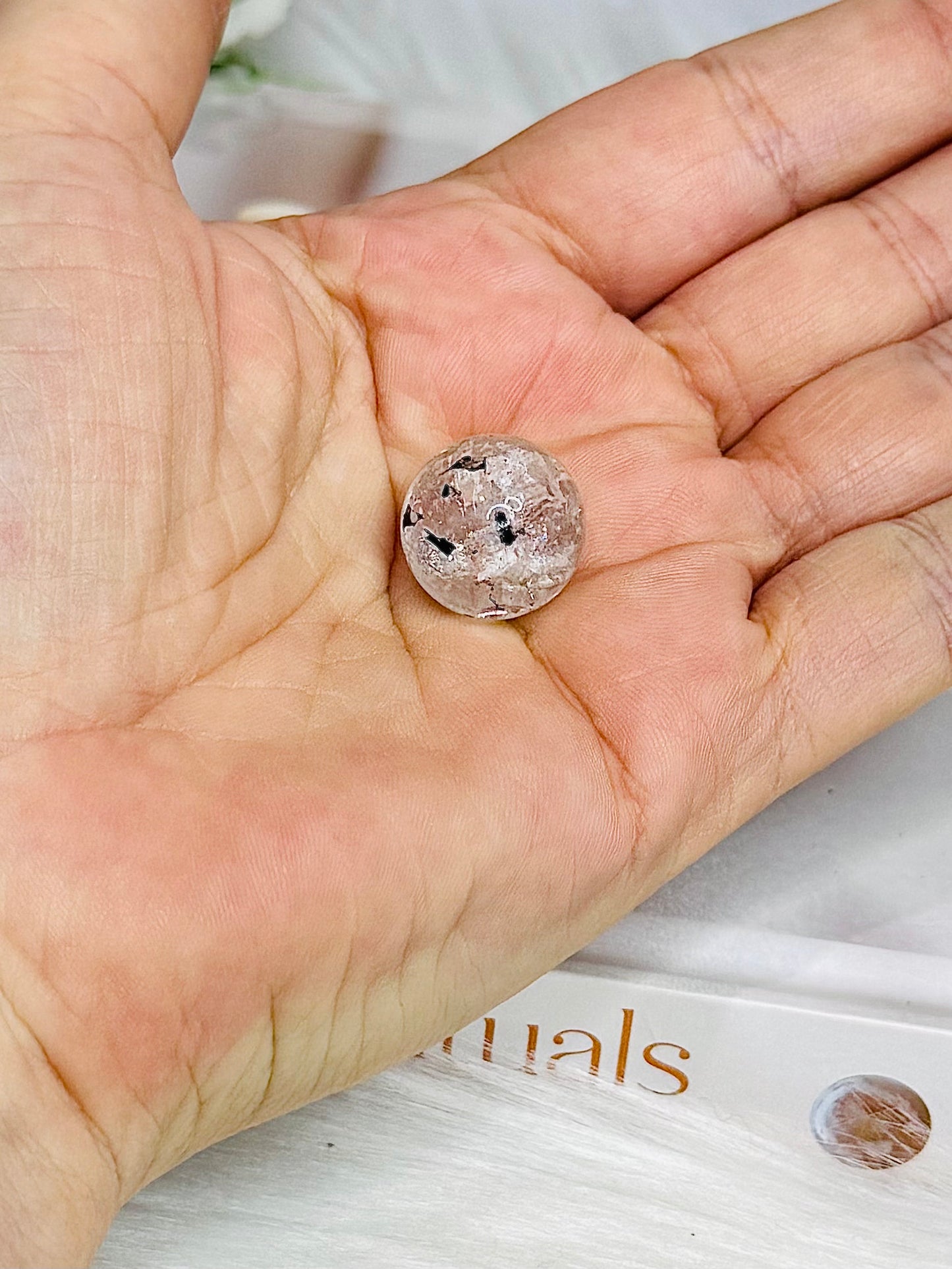Rare Mini Herkimer Diamond Sphere on Stand