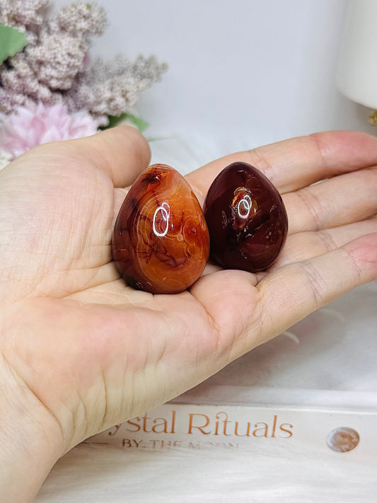 Set of 2 Carnelian Eggs
