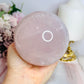 Huge Lavender Rose Quartz Sphere with Rainbows 1.06KG