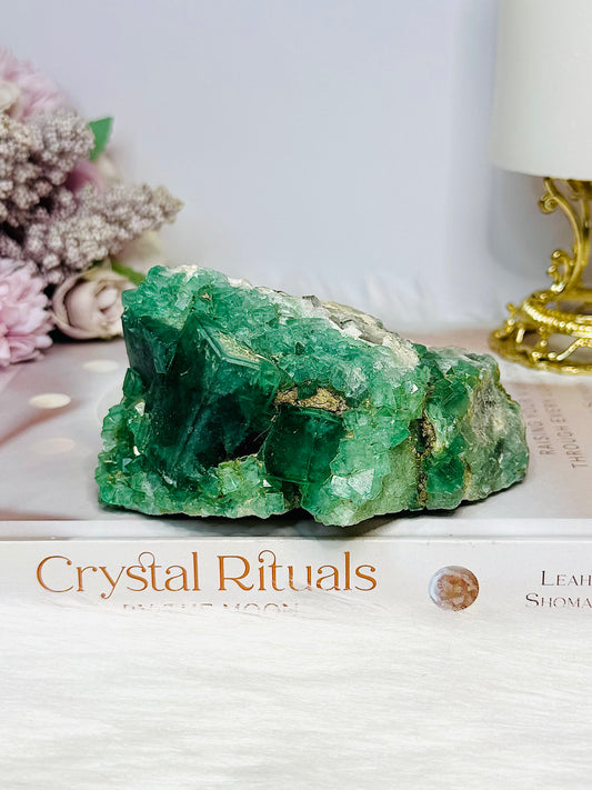 Natural Green Cubed Fluorite Specimen 505g