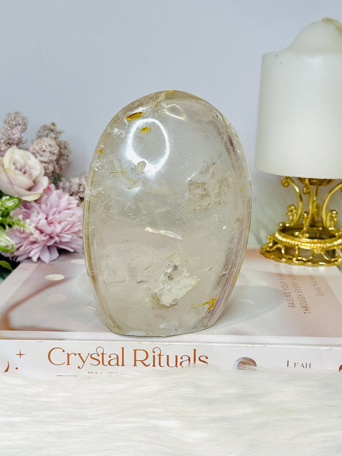 Clear Quartz Freeform with Golden Healer Inclusions 11.5cm 552g