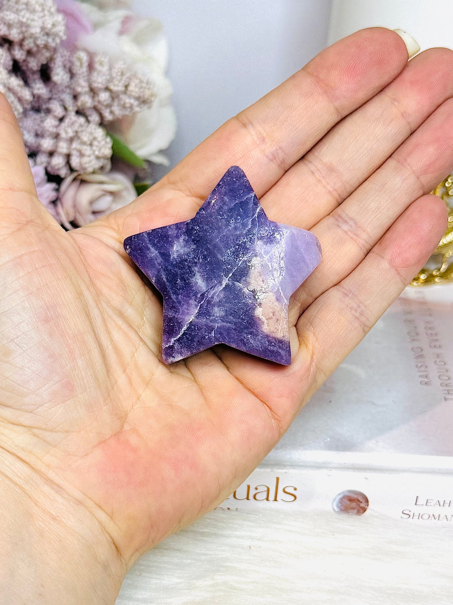 Lepidolite Carved Star 5cm