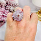 Stunning Natural Purple Stalactite Silver Plated Adjustable Ring From Brazil In Gift Bag