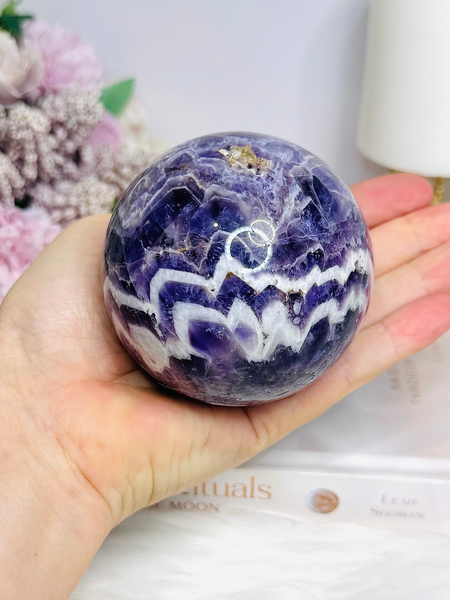 Large Chevron | Dream Amethyst Sphere on Stand 580g
