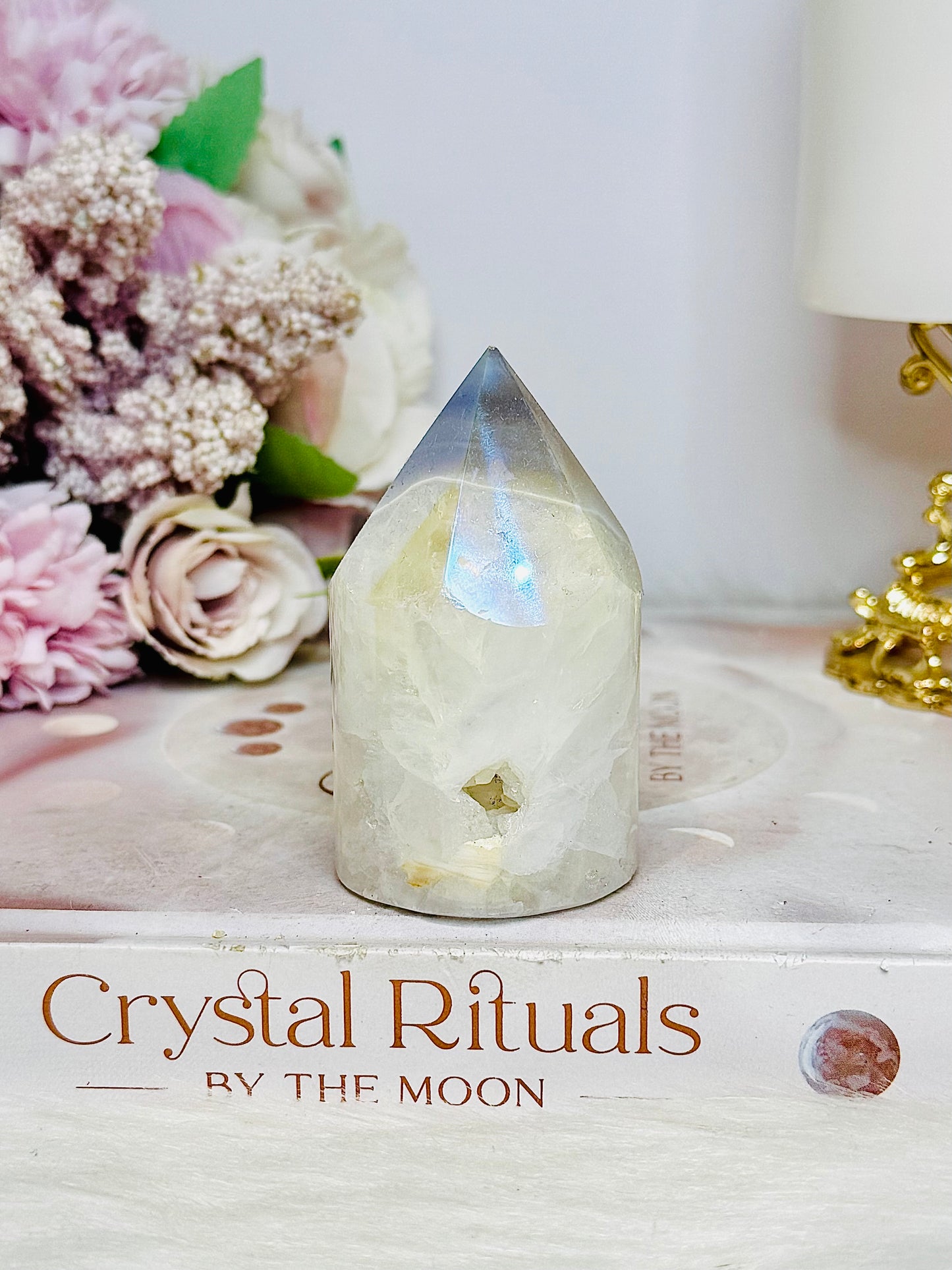 Angel Aura Druzy Agate Cylinder Point 7cm