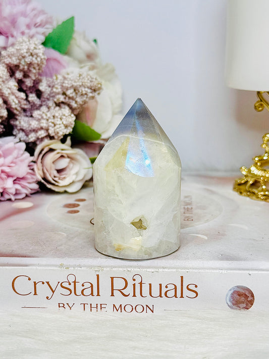 Angel Aura Druzy Agate Cylinder Point 7cm