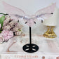 Rose Quartz Heart & Wings On Stand H 17cm x L 19cm