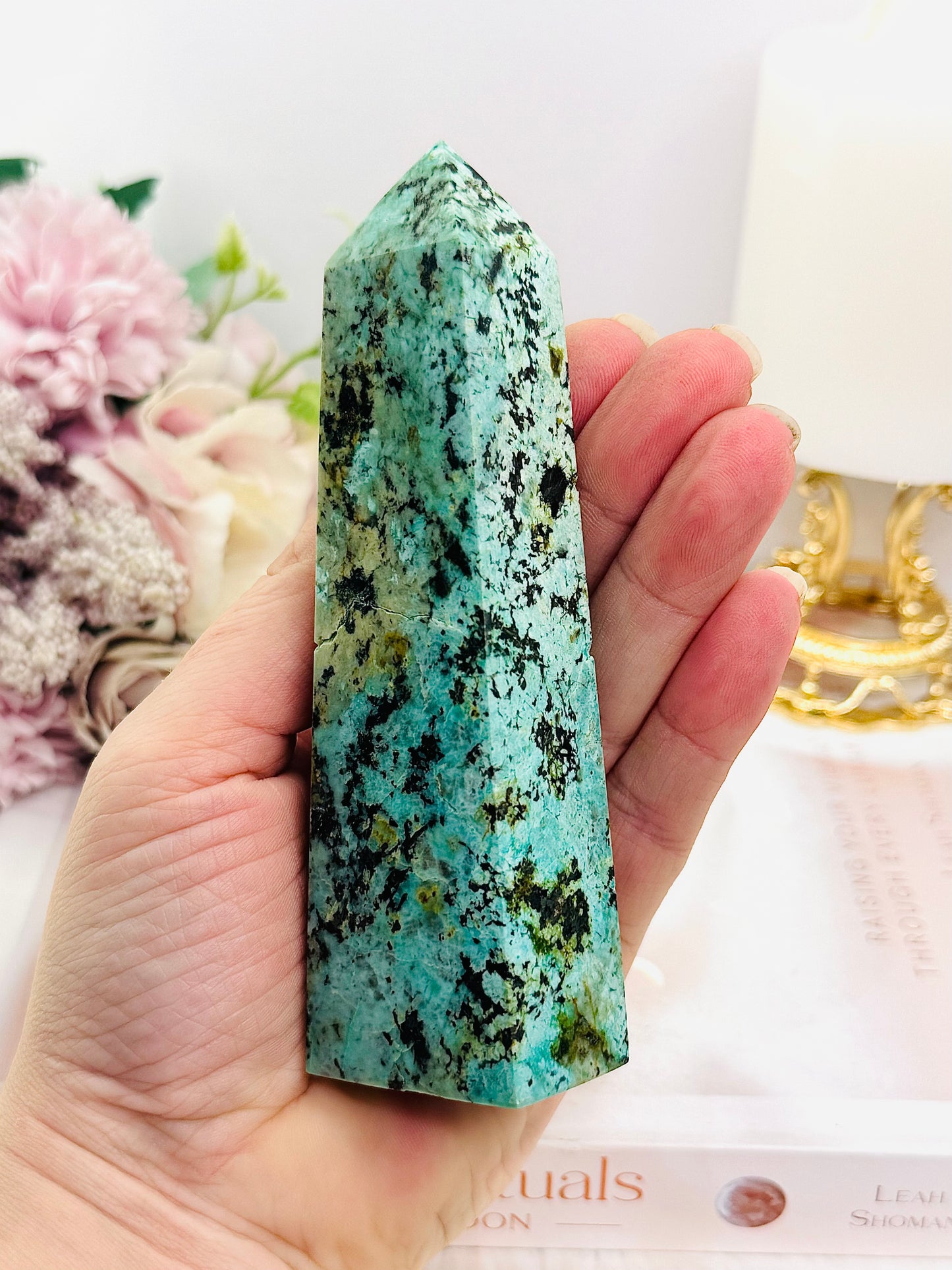 Perfect African Turquoise Tower 13cm