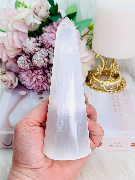 Absolutely Gorgeous Tall 15cm Selenite Obelisk | Tower