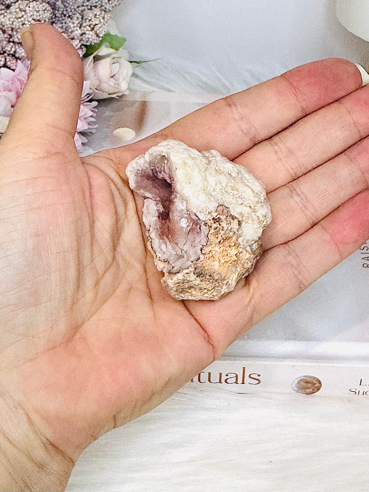 Natural Pink Amethyst Druzy Geode