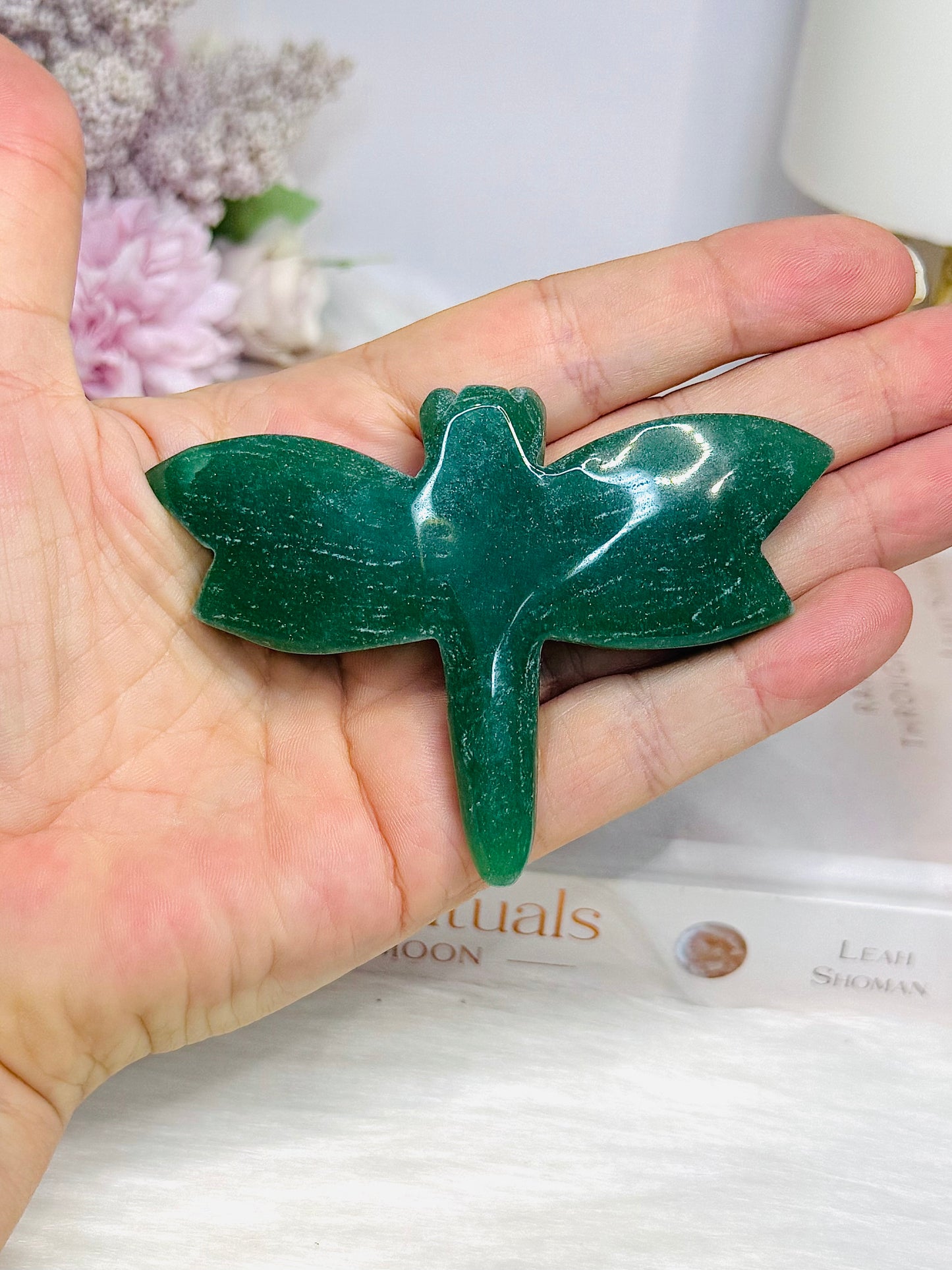 Green Aventurine Carved Dragonfly 6.5cm