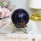Crazy Lace Amethyst Sphere on Stand 326g