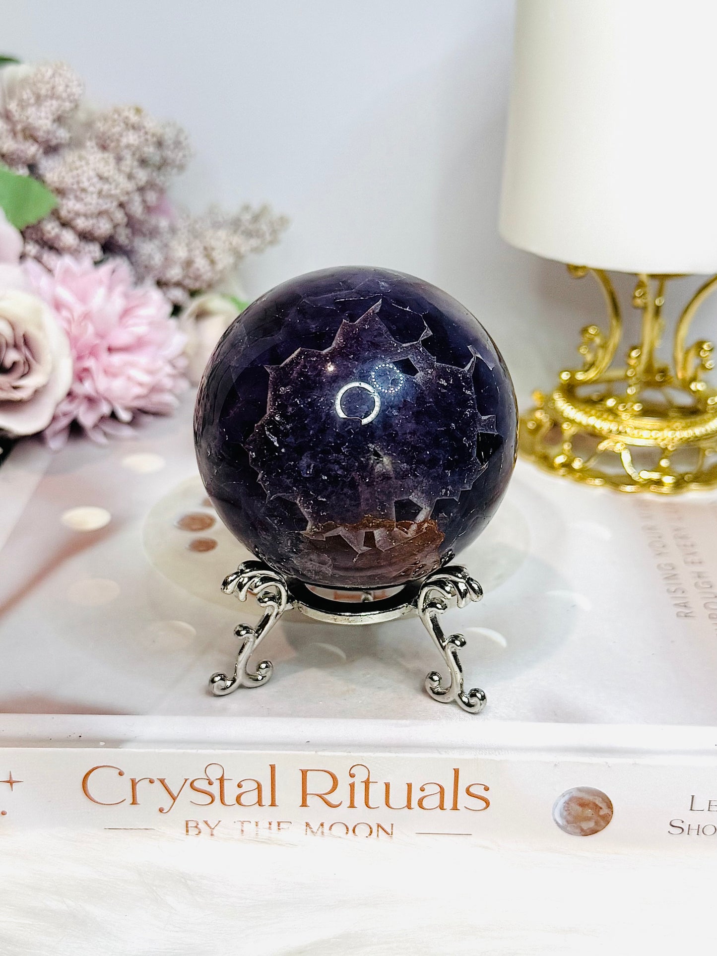 Crazy Lace Amethyst Sphere on Stand 326g