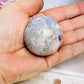 High Grade Blue Flower Agate Sphere on Stand 119g