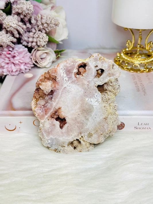 Pink Amethyst Natural Druzy Slab 11cm