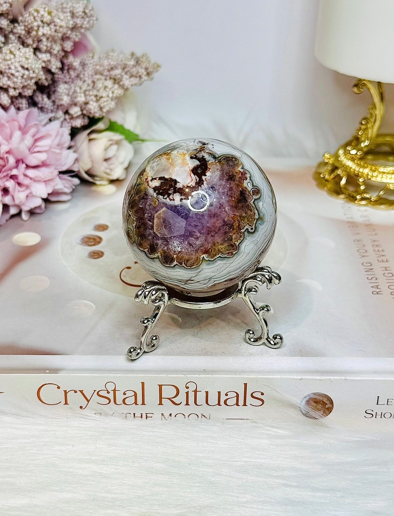 Amethyst X Mexican Crazy Lace Sphere On Stand 191g