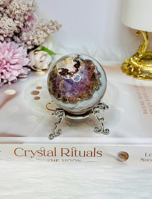 Amethyst X Mexican Crazy Lace Sphere On Stand 191g
