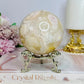 Large Flower Agate Druzy Sphere 646g On Stand