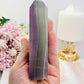 High Grade Green & Purple Pastel Fluorite Tower 13cm 331grams