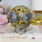 Large Ocean Jasper Rutile Druzy Sphere on Stand