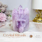 High Grade Kunzite Carved Indian Skull 9cm 200g