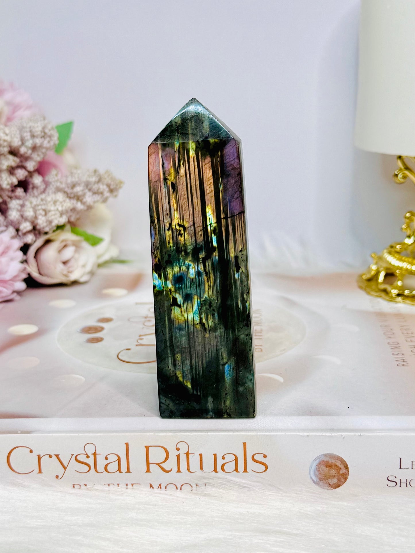 High Grade Labradorite Tower Full of Flash 9.5cm