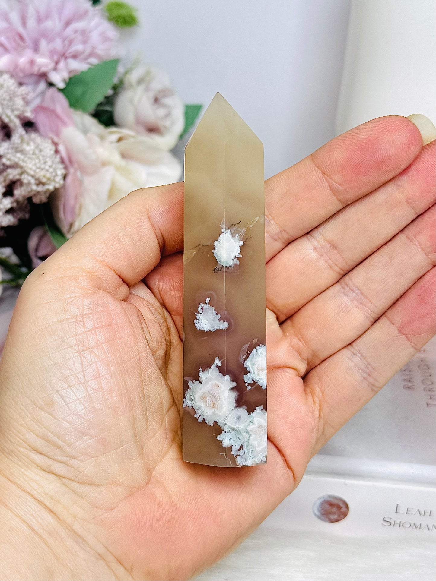 Flower Agate Tower 9.5cm