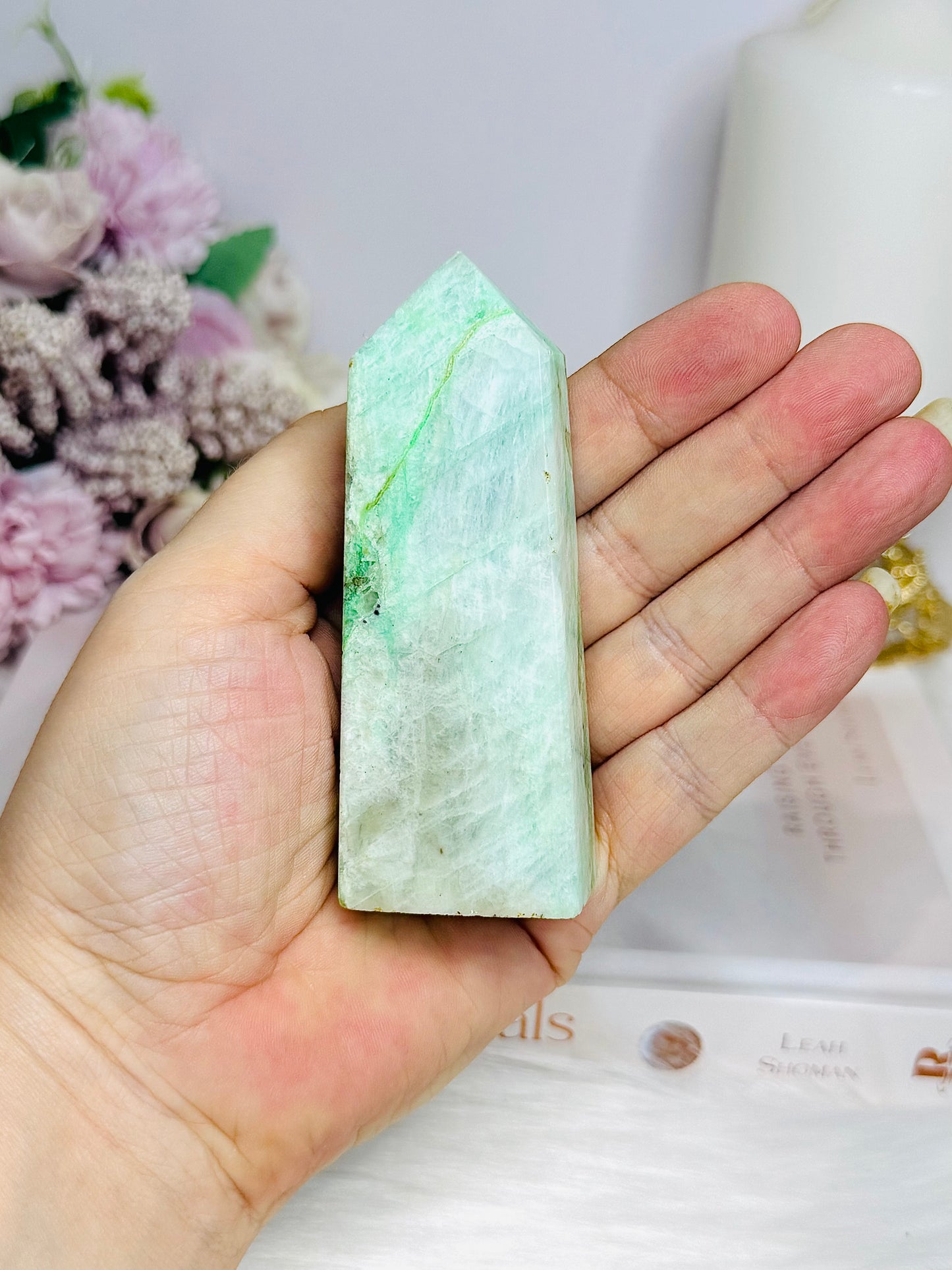 Green Moonstone Tower 9cm