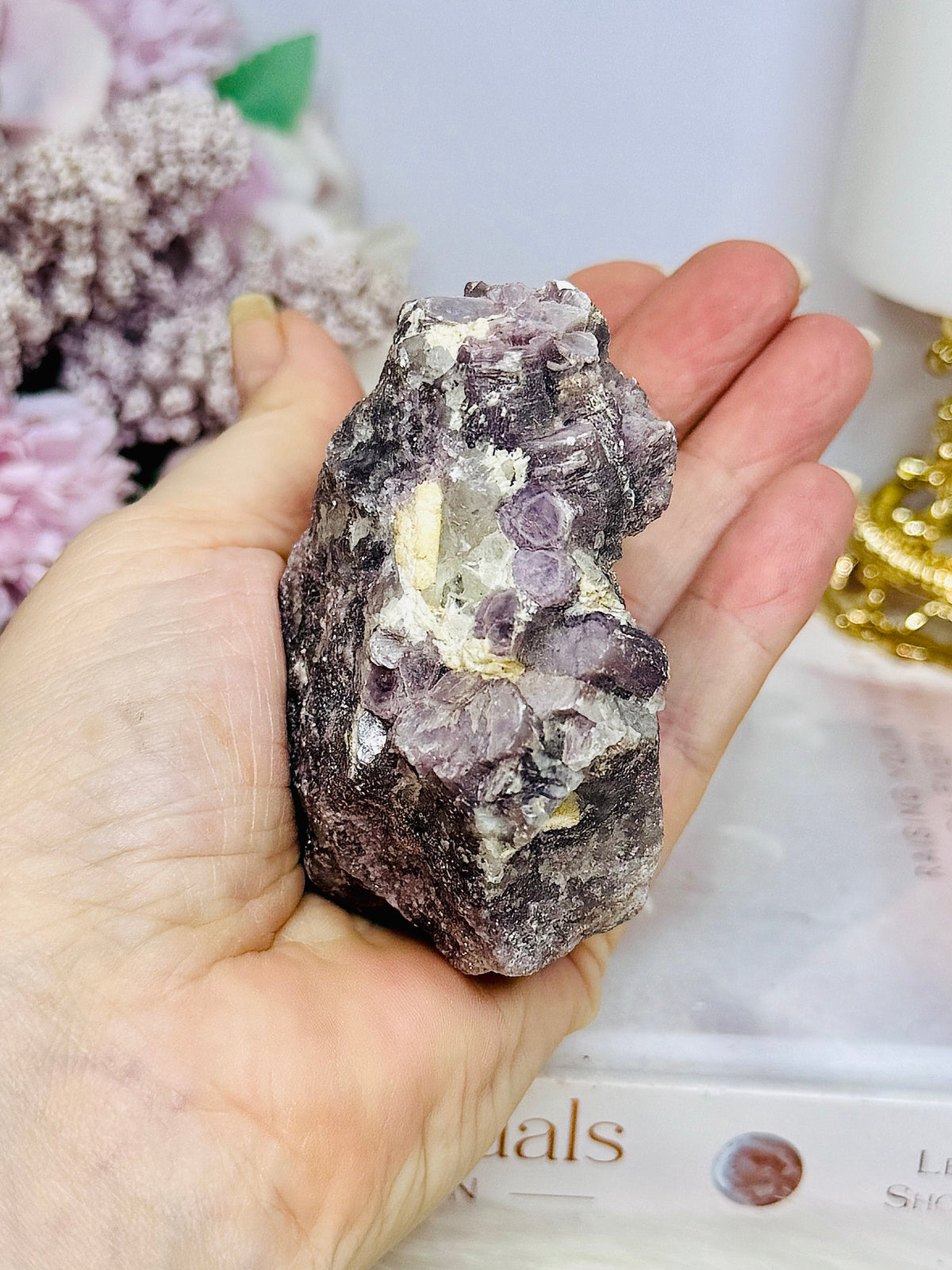 Natural Lepidolite Rough Specimen 217g 8cm