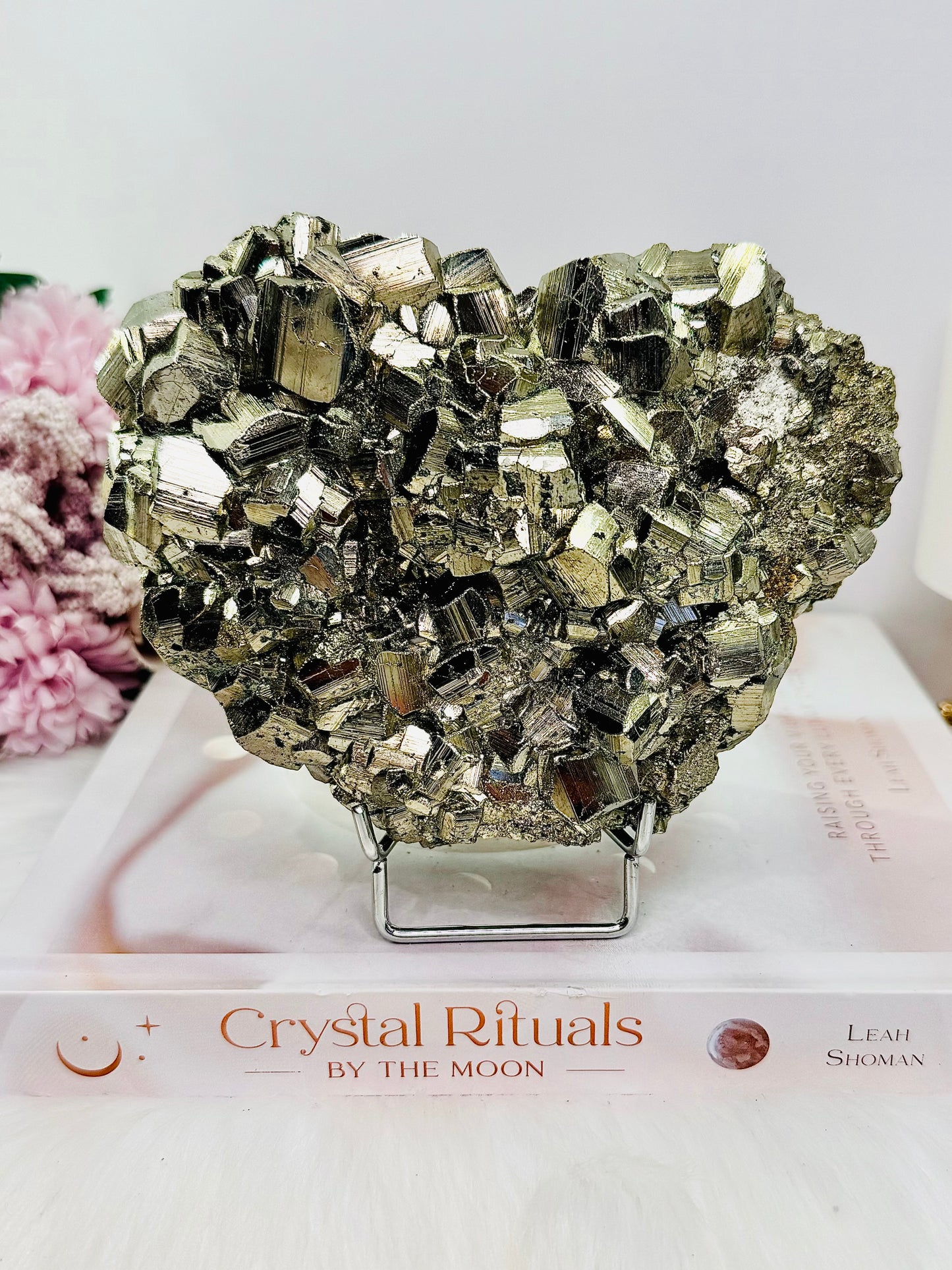 High Grade Incredible Large 1.84KG 15cm Cubed Pyrite Specimen On Stand