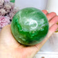 Large Green Fluorite Sphere Full of Rainbows 777g