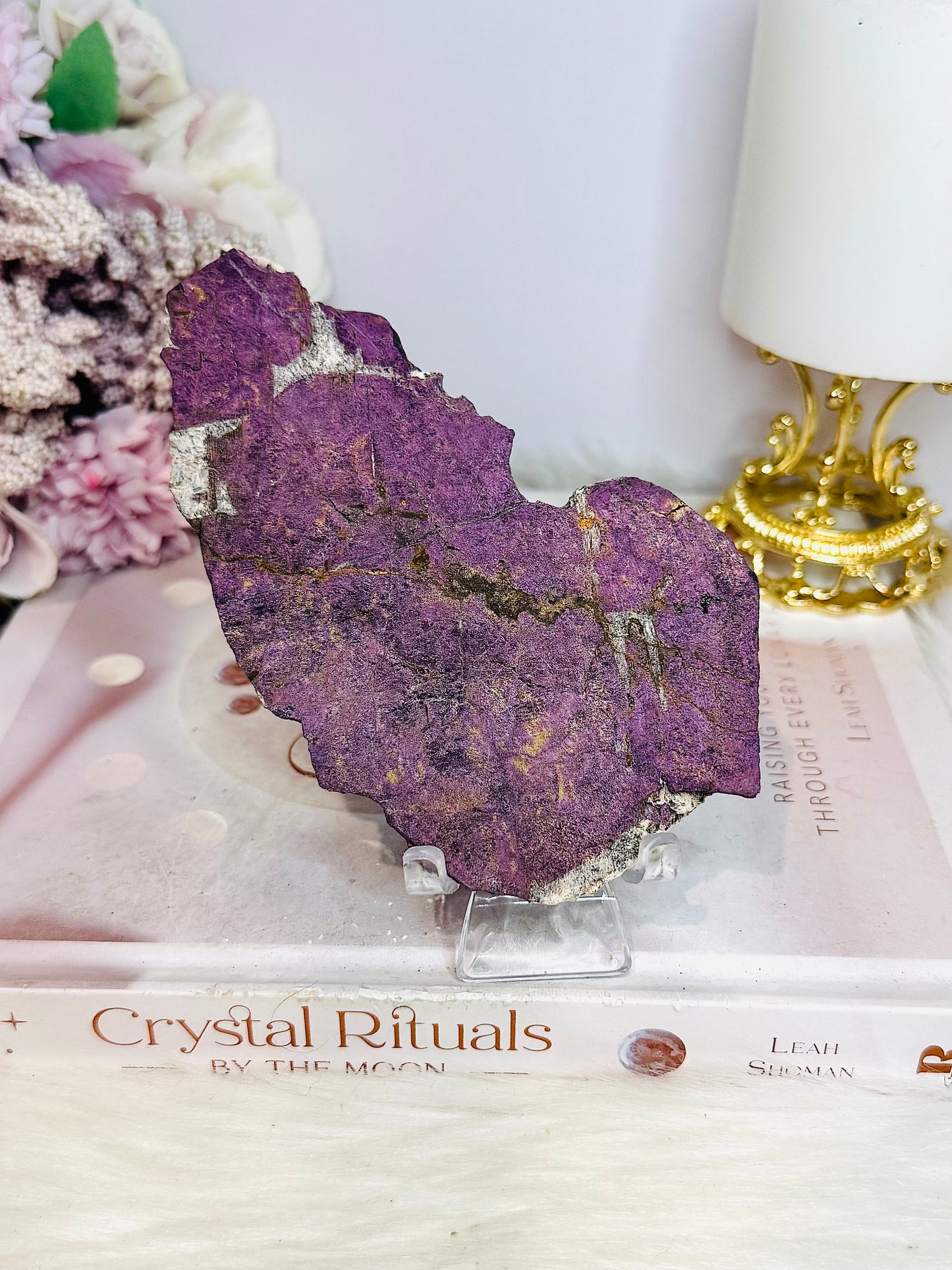 Natural Purpurite Slab on Stand 13cm