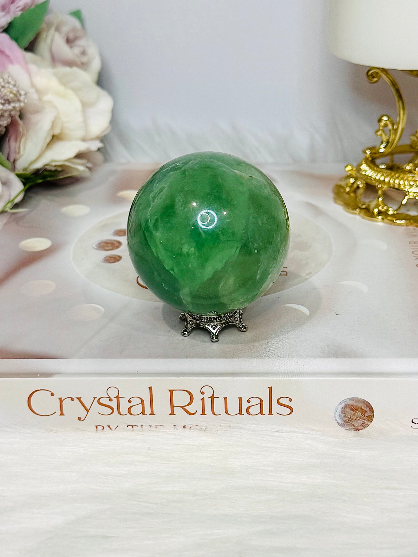 Green Fluorite Sphere on Stand 6cm