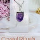 Stunning Silver Plated Chunky Amethyst Pendant In Gift Bag From Brazil