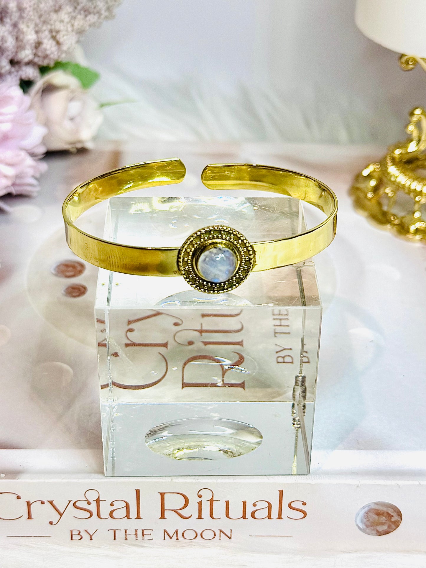 Brass Moonstone Bangle