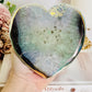 Incredible Large 14cm Angel Aura Agate Carved Heart On Stand