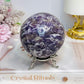 Natural Large Pegmatite | Unicorn Stone (Lepidolite, Pink Tourmaline, Smoky Quartz and Cleavelandite) Sphere on Stand 661g