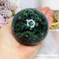 Large Green Kambaba Jasper Sphere on Stand 517g