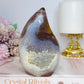 Large Druzy Agate Carved Flame 12cm